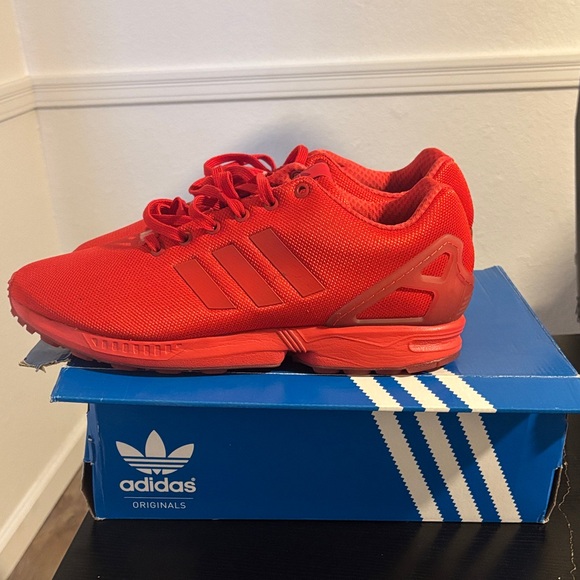 Adidas Men ZX Flux Bright Red Sneakers - Picture 3 of 9